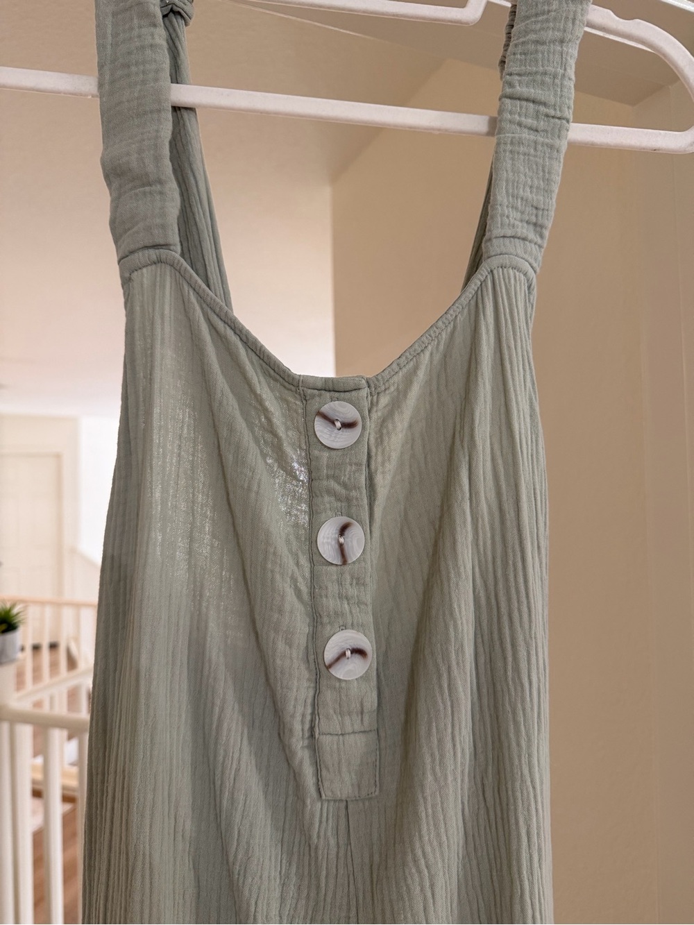 Zara Light Sage Button-Front Romper